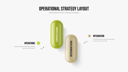 Marketing Forecast Two Option Infographic Frame Template. Service Insight 2 Element Diagram Slideshow Design. Financial Profile Slide Layout Vector Illustration.