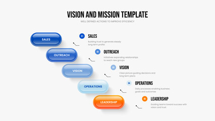 Consulting Forecast Frame Layout Vector Illustration. Financial Insight 5 Step Infographic Slideshow Design. Professional Introduction Five Option Diagram Presentation Template.