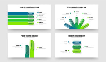 Business Insight 4 5 2 3 Element Infographic Slideshow Design Set. Digital Review Four Five Two Three Option Diagram Slide Template Vector Illustration Collection.