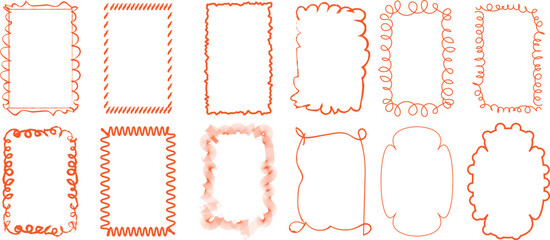 Collection of hand-drawn decorative borders and frames for creative projects and designs