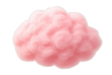 Fluffy pink cotton candy cloud, sweet sugar confectionery and fairground treat on transparent background