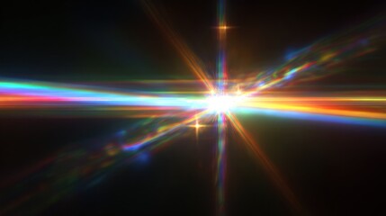 Abstract light effects and lens flares on dark background artistic visual