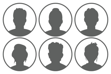 avatar icon. profile icons set. male and female avatars vector icon set illustration isolated on white background.