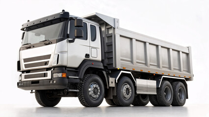 Insulated dump truck. truck isolated on white