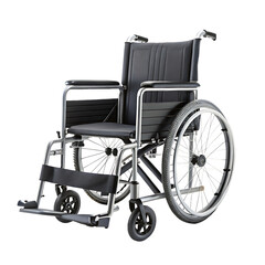 Fototapeta premium Empty wheelchair isolated on black background ready for use