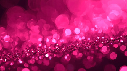 Pink glow particle abstract bokeh background for holiday and celebration concept