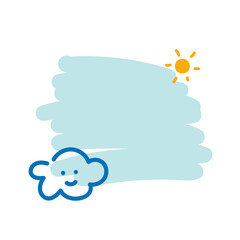 cute notes with sun and cloud