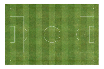 layout empty board realistic grass surface. soccer sport green striped lawn. Top view of International standard football field floor isolated transparent background or png file.