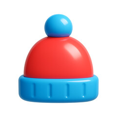 Fototapeta premium Colorful 3D Knitted Cap Icon Isolated on a Transparent Background