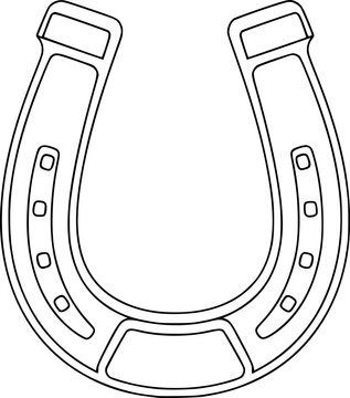 horse shoe outline, vector, isolated on white, minimalist, line art, simple


