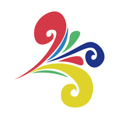 Obraz premium Colorful Abstract Rainbow Wind Icon