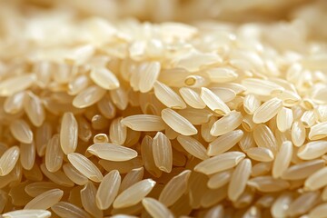Fresh harvested parboiled rice grain closeup high resolution picture