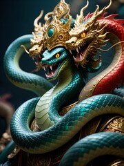 Fototapeta premium Coiling Serpents & Dragon Motifs