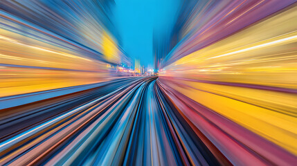 subway. Urban subway scene with dynamic motion blur and abstract geometric shapes in vibrant colors. mobility guides, transit brochures, designed for transport & logistics marketing.