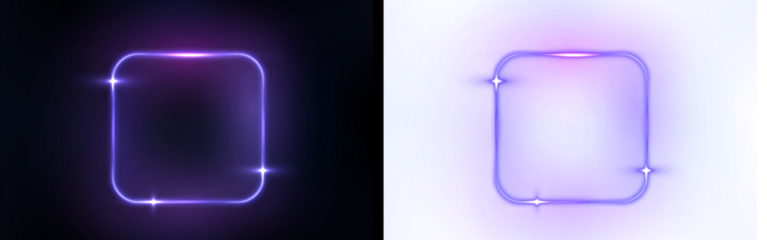 Png Blue Neon Glowing Square Overlay PNG on transparent background