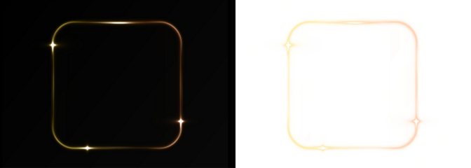 Png Yellow Glowing Square PNG Overlay on transparent background