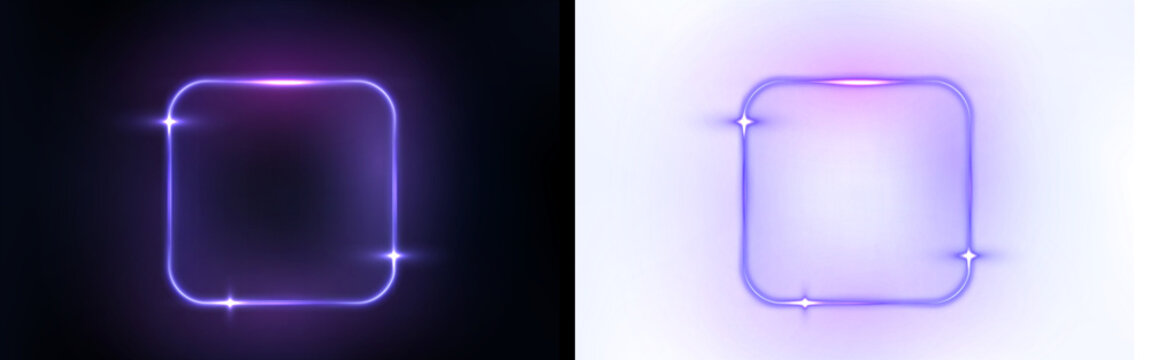 Png Blue Neon Glowing Square Overlay PNG on transparent background