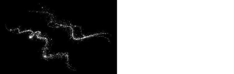 Png White Sparkling Light Trail Overlay PNG on transparent background