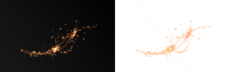 Png Golden Comet Tail Light Trail Overlay PNG on transparent background