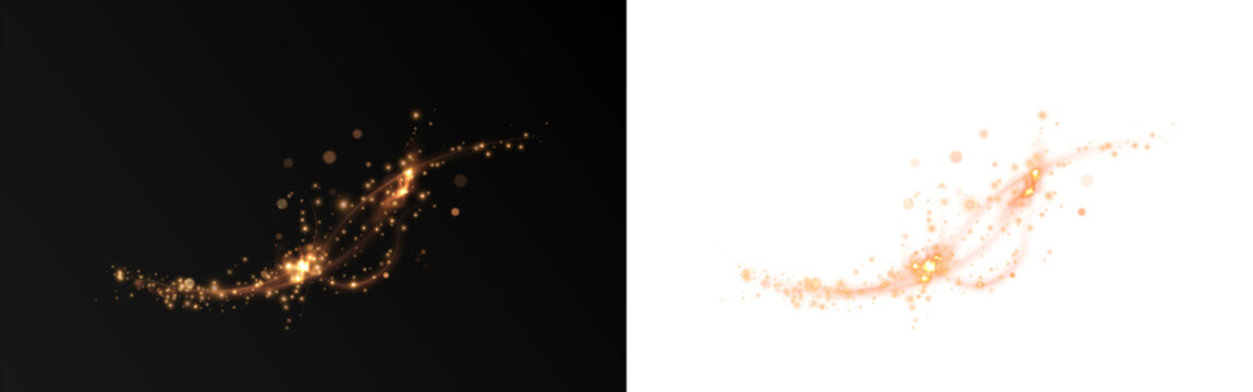 Png Golden Comet Tail Light Trail Overlay PNG on transparent background