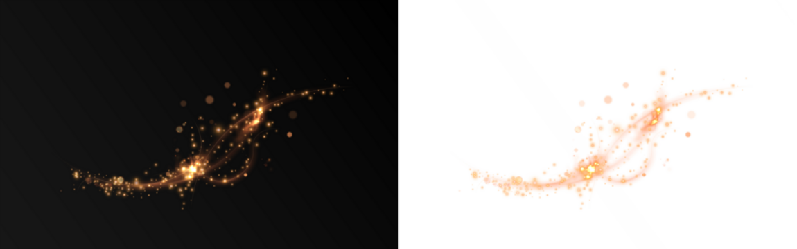 Png Golden Comet Tail Light Trail Overlay PNG on transparent background