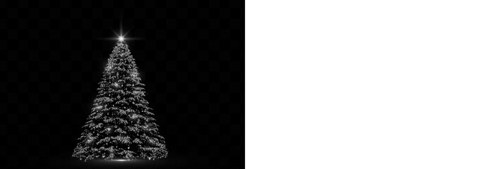 Png White Sparkle Christmas Tree PNG Overlay on transparent background