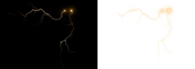 Png Golden Lightning Bolt PNG Overlay on transparent background