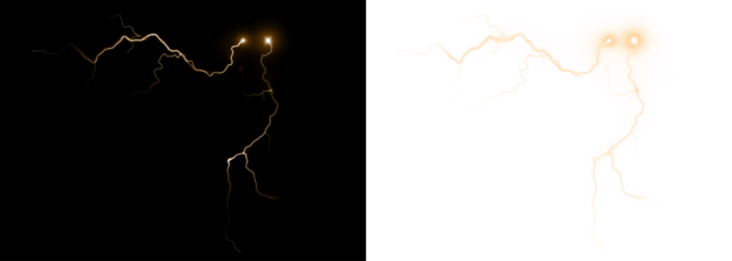 Png Golden Lightning Bolt PNG Overlay on transparent background