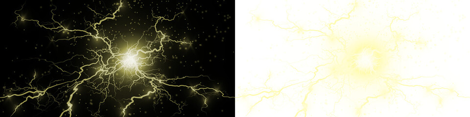 Png Yellow Electric Lightning Bolt Overlay PNG on transparent background