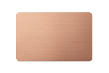 Brushed rose gold metal plate with transparent background