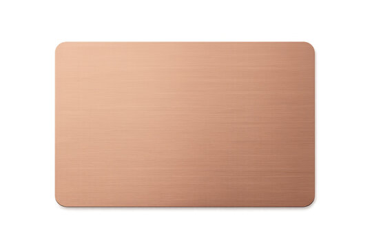 Brushed rose gold metal plate with transparent background