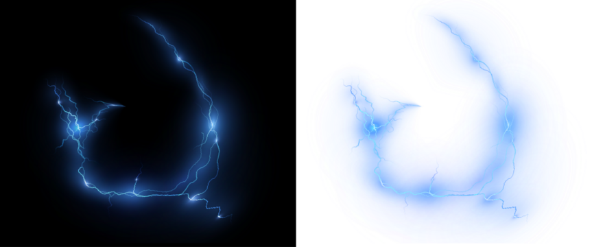 Png Blue Electric Lightning Bolt PNG Overlay on transparent background