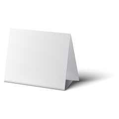 Blank White Folded Card Displayed With Subtle Shadow On Transparent Background
