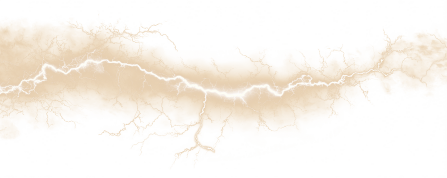 Electric energy pulses through storm clouds, lighting the sky. Blue and white sparks fly in every direction. Nature’s power is clearly visible. PNG - Powered by Adobe