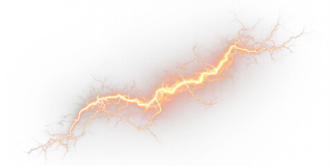 A sudden thunderbolt lights up the horizon, cracking through clouds. Electric energy surges wildly. Nature displays its unstoppable force. PNG