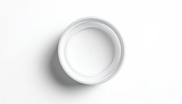 White plastic cap, inside view, centered on a white background