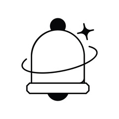 Notification Bell icon with white background vector stock illustration