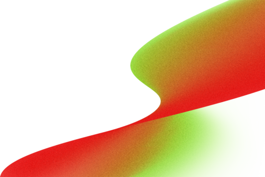 Abstract Red Staircase Shape with Gradient Red-Green Wave and Transparent Overlay Light Leak White Blocks graphic - Powered by Adobe