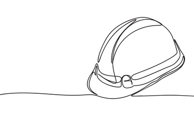 Continuous Line Drawing of a Safety Hard Hat