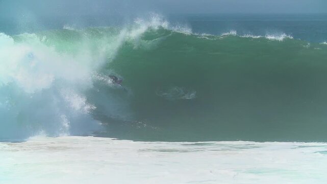 Bodysurfer riding a wave at The Wedge, Newport beach CA