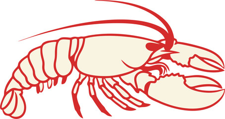 Clean Outline Lobster Vector Illustration for Branding.