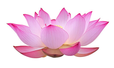 pink lotus flower isolated on white background.
