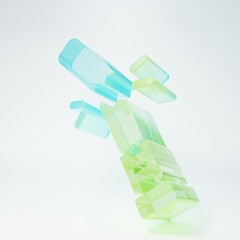 Frosted glass Broken baseball bat icon isolated on white background. Minimalism concept. 3D render illustration