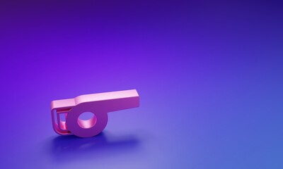 Pink Leaf garden blower icon isolated on purple-blue background. Minimalism concept. 3D render illustration