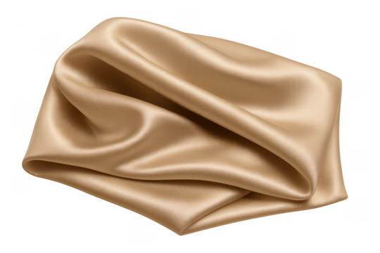Gold satin fabric cloth with elegant smooth folds