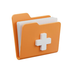 Fototapeta premium Orange folder with cross isolated on transparent background