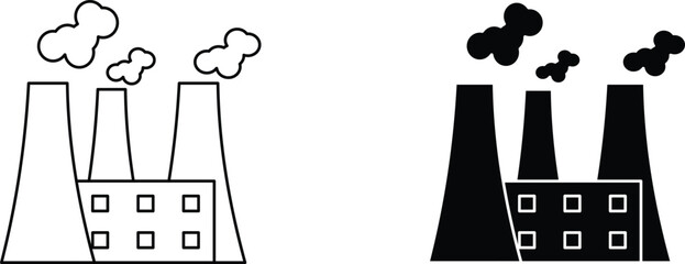 heat power station icon vector graphic illustration  with white background flat hand made icon fill icon .