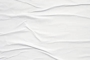 Fototapete Rund Musik white crumpled and creased glued wrinkled paper poster texture background  © Kwangmoozaa