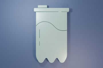 Grey Water filter cartridge icon isolated on purple-blue background. Minimalism concept. 3D render illustration