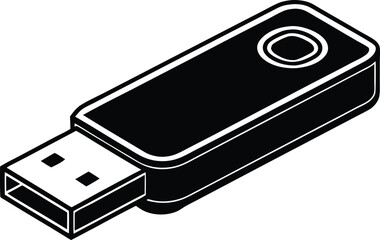 Portable USB Pen Drive Vector Illustration for Data Transfer and Computer Technology Graphics